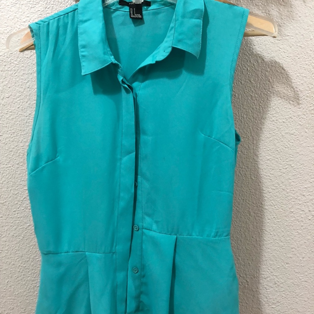 Light blue short sleeve blouse